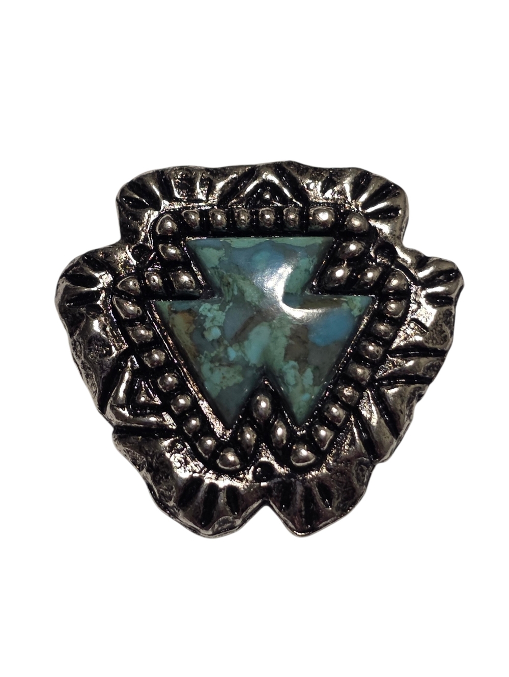 Southwestern Navajo Western Style Vintage Nonny Silver Collar Clip Button Cover - Picture 2 of 5